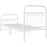  Metalni okvir kreveta uzglavlje i podnožje bijeli 80x200 cm | shoptok.hr