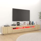 vidaXL TV omarica z LED lučkami sonoma hrast 260x35x40 cm | Shoptok.si