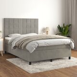vidaXL Krevet s oprugama i madracem svjetlosivi 140x190 cm baršunasti Cijene