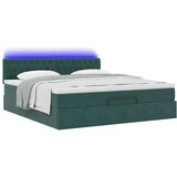 vidaXL Otomanski posteljni okvir z vzmetnico temno zelena 180x200cm | Shoptok.si