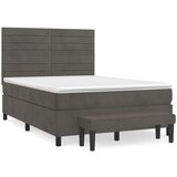  Krevet s oprugama i madracem tamnosivi 140x190 cm baršunasti | shoptok.hr