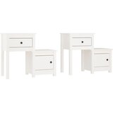  Noćni ormarići 2 kom bijeli 79,5x38x65,5 cm od masivne borovine | shoptok.hr