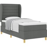  Krevet s opruga kutije Tamno siva 200 x 90 cm tkanina Slike