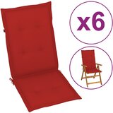 vidaXL jastuci za vrtne stolice 6 kom crveni 120 x 50 x 3 cm Cijene