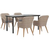  5-dijelni vrtni blagovaonski set s jastucima smeđe | shoptok.hr
