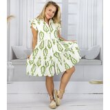 Pri Shirt dress with frills and print cotton and linen AMELIA | shoptok.hr