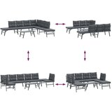  5-dijelni set vrtnih klupa s jastucima crni čelični | shoptok.hr