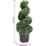 vidaXL umjetni spiralni šimšir s posudom zeleni 89 cm | shoptok.hr