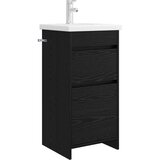 vidaXL Kopalniška omarica s pomivalnikom Črni hrast 42 x 40 x 84,5 cm, (5000245553) | Shoptok.si