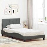  Krevet s madracem Hanko tamnosivi 100 x 200 cm od tkanine | shoptok.hr