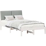  Kovinska posteljna konstrukcija z vzglavjem Bela in svetlo siva, (5000084674) | Shoptok.si