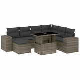 Maison Chic Seti vrtnega pohištva - Vrtna garnitura - Vrtni pohištvo set 8-delna z blazinami siv poli ratan, (21798034) | Shoptok.si