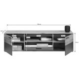 MID.YOU Nizka Omarica Mason, Siva, Barva Hrasta | Shoptok.si