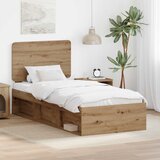  Krevetna konstrukcija Umjetnička hrastovina 100 x 200 cm | shoptok.hr