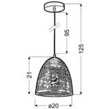 Lesnina XXXL VISEČA NIHALNA SVETILKA Bene 20/20/125 cm E27 | Shoptok.si