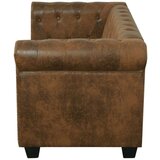  Dvosjed Chesterfield od umjetne kože smeđi | shoptok.hr