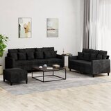 vidaXL 3-dijelni set sofa s jastucima crni baršunasti Cijene