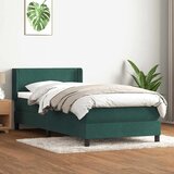 Box Spring krevet s madracem tamnozeleni 90x220 cm baršun Cijene