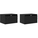  Wall-mounted noćni ormarić 2 pcs Crni hrast 50 x 36 x 30 cm | shoptok.hr