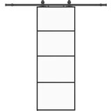 vidaXL Klizna vrata s priborom crna 76 x 205 cm od ESG stakla | shoptok.hr
