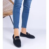D/CEO marka niezdefiniowana Black eco-suede loafers with an openwork pattern and gold embellishment Truffi Cene