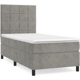 Maison Chic Box spring postelja - Vzmetna postelja z vzmetnico svetlo siva 100x200 cm žamet SL13285, (21905982) Cene