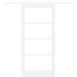  Klizna vrata Bijelo 93 x 202 cm Masivna borovina i staklo | Eponuda.com