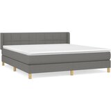 vidaXL Box spring postelja z vzmetnico temno siva 180x200 cm blago, (20790402) Cene
