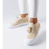 Gemre Beige sneakers made of Polaire elastic material | Shoptok.si