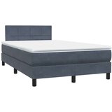 vidaXL Box Spring postelja z vzmetnico Temno siva 120x220 cm Velvet | Shoptok.si