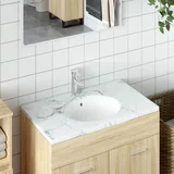 vidaXL Kupaonski umivaonik bijeli 37x31x17 5 cm ovalni keramički