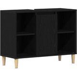vidaXL Omarica za umivalnik črn hrast 80x33x60 cm inženirski les | Shoptok.si