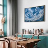  Slika - Blue Sky Breaking Through White Fluffy Clouds 120x80 U prirodnom drvenom okviru | shoptok.hr
