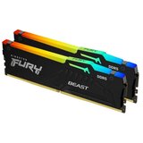Kingston DDR5 32GB (2x16GB) 6000MT/s [fury beast rgb], non-ecc udimm, CL36 1.35V, 288-Pin 1Rx8, black, memory kit, w/rgb heatsink, xmp & expo cene