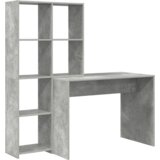 vidaXL Miza s polico Betonsko siva 138.5 x 55 x 143 cm Konstruiran les | Shoptok.si