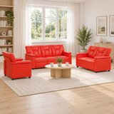  Set sofe 3 pcs Crvena Umjetna koža cijene