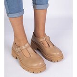 Gemre Brown platform derby shoes made of eco-leather Belever | Shoptok.si