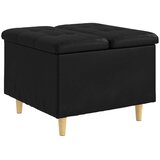  Shranjevalna tabureta Črna 60 x 60 x 45 cm Umetna koža, (5000208417) | Shoptok.si