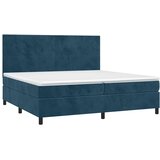  s oprugama i madracem tamnoplavi 200x200 cm baršunasti | shoptok.hr