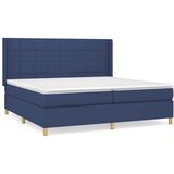  Krevet s oprugama i madracem plavi 200 x 200 cm od tkanine | shoptok.hr