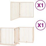 vidaXL Ograda za pse z vrati zložljiva 6 panelov 480 cm topolovina | Shoptok.si