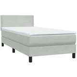 Box Spring krevet s madracem i LED svijetlo sivi 80x210 cm baršun | shoptok.hr