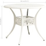  Vrtni stol bijeli 90 x 90 x 74 cm od lijevanog aluminija | shoptok.hr