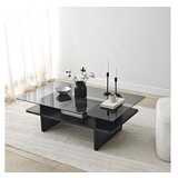 Hanah home sto za dnevnu sobu saga rectangle black fume | ePonuda.com