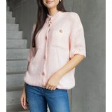 Gemre Shela pink women's sweater with short sleeves decorative buttons | Shoptok.si