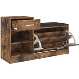  Klupa za cipele boja dimljenog hrasta 94 5 x 31 x 57 cm iverica | shoptok.hr