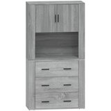 Maison Chic Visoka omara - Komoda - Predalnik siva sonoma inženirski les, (21717074) | Shoptok.si