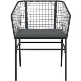  Vrtna garnitura - 5-dijelni vrtni blagovaonski set s jastucima od crnog | shoptok.hr