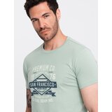 Ombre San Francisco men's printed cotton t-shirt - mint | Shoptok.si