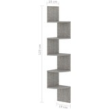  Zidne kutne police boja betona 19x19x123 cm konstruirano drvo | Eponuda.ba